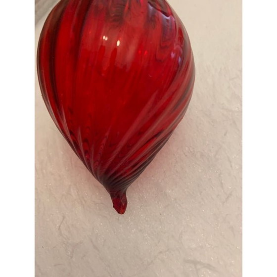 Image 1 of 1970S Vintage Red Christmas Ball From Made Murano Glass, Italy