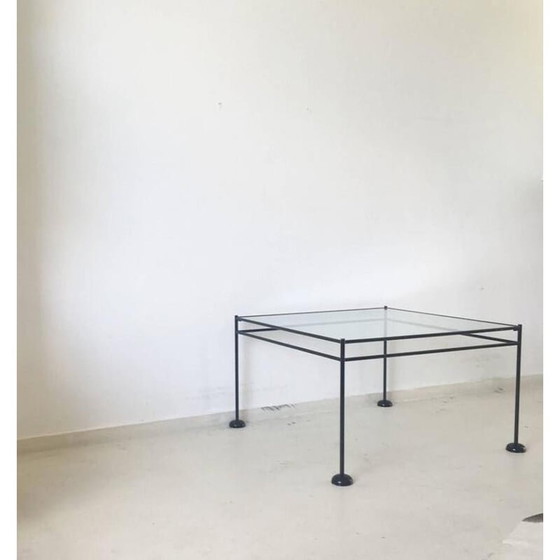 Image 1 of Table basse minimaliste vintage en métal et verre, 1960