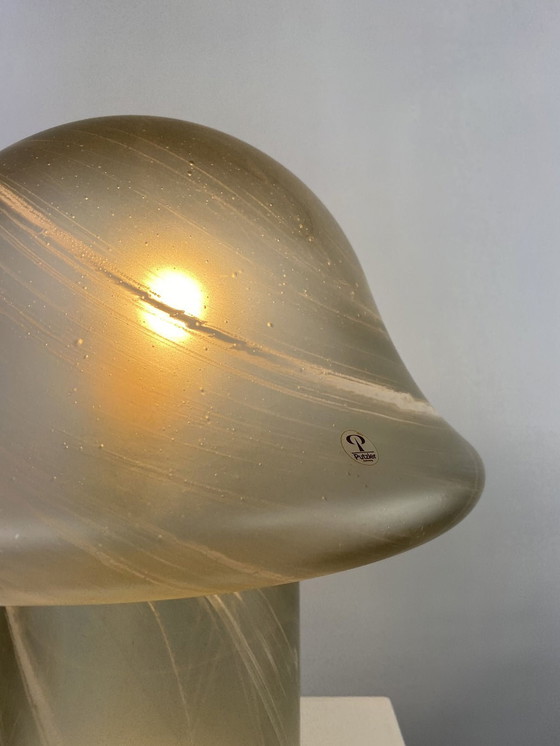 Image 1 of 1 Of 3 Large lampe de table en verre clair Peill And Putzler Mushroom Xl 1970