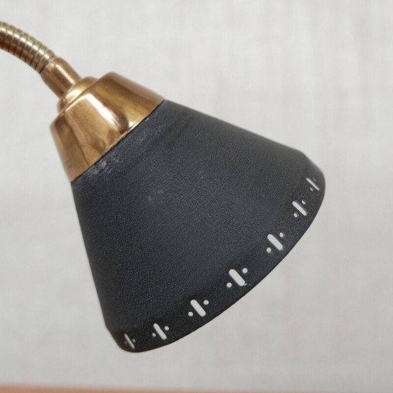 Image 1 of Paire de lampes vintage en laiton et métal peint, Suède 1960