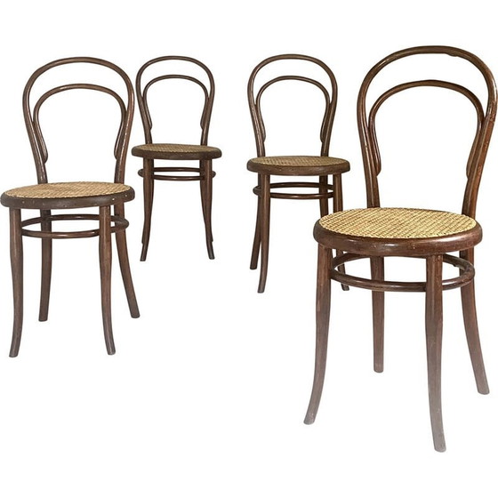 Image 1 of Ensemble de 4 chaises Thonet vintage modèle 14-1