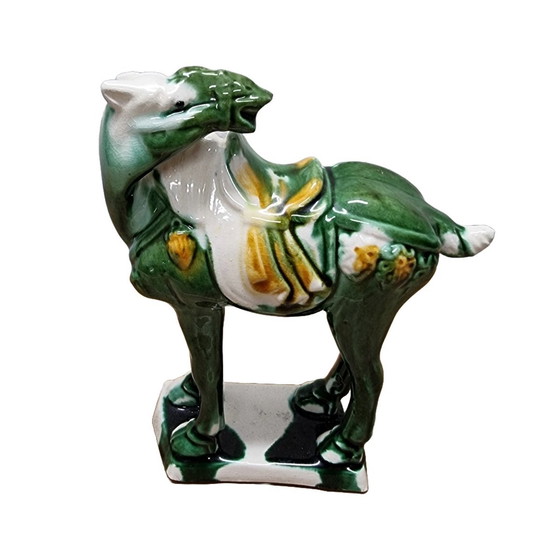 Image 1 of Cheval en céramique de style Tang au milieu du 20e siècle