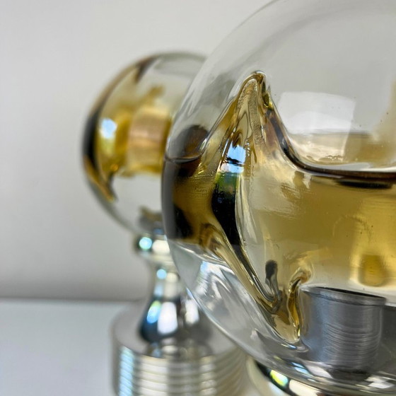 Image 1 of 2X Lampe à poser de l'ère spatiale - Chrome et verre