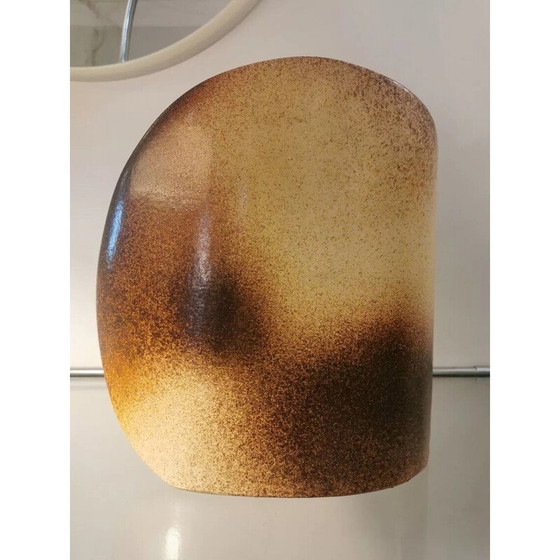 Image 1 of Vintage beige and brown ceramic vase by Fred and Andrée Stocker, France 1970