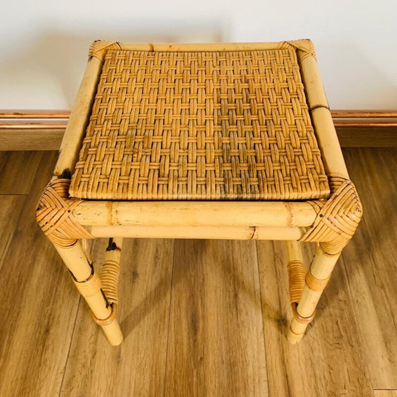 Image 1 of Tables gigognes vintage en rotin et osier, Italie 1960