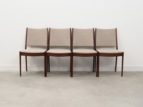 Image 1 of Ensemble de quatre chaises en teck, design danois, années 1970, designer : Johannes Andersen