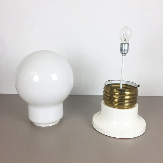 Image 1 of Lampe de table à ampoule italienne en verre - années 1970