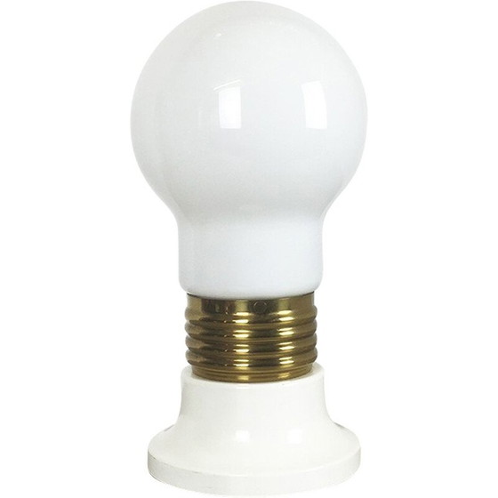 Image 1 of Lampe de table à ampoule italienne en verre - années 1970