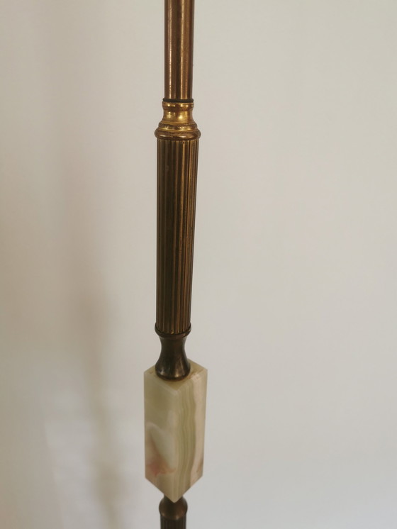 Image 1 of Lampadaire Marbre Onyx et Laiton