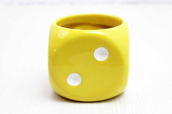 Image 1 of Pot Vintage En Céramique En Forme De Dé 