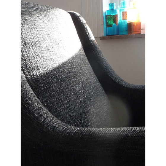 Image 1 of Fauteuil noir vintage restauré - années 1950