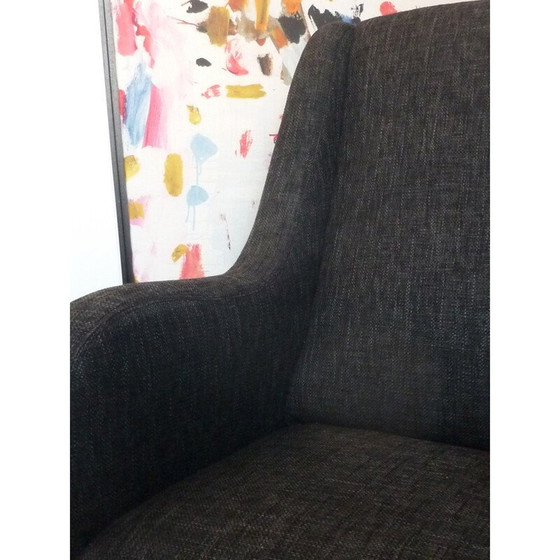 Image 1 of Fauteuil noir vintage restauré - années 1950