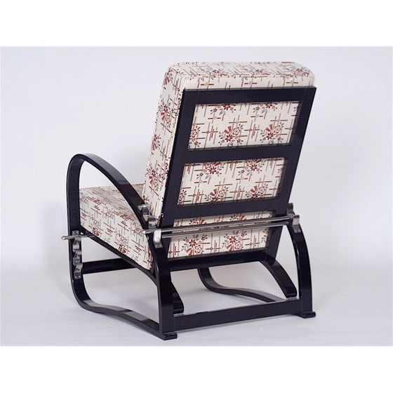 Image 1 of Fauteuil vintage H70 de Jindrich Halabala en bois de chêne et tissu 1930