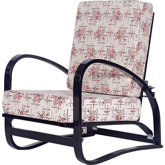 Image 1 of Fauteuil vintage H70 de Jindrich Halabala en bois de chêne et tissu 1930
