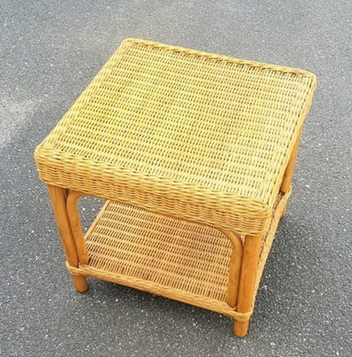 Table d'appoint en osier vintage