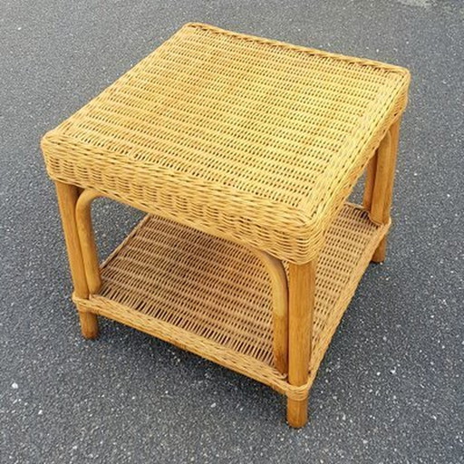 Table d'appoint en osier vintage