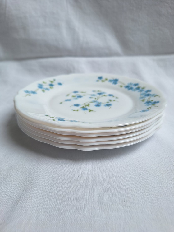 Image 1 of Assiettes À Dessert Arcopal Bleu Vintage