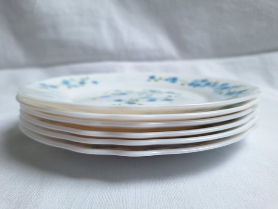 Image 1 of Assiettes À Dessert Arcopal Bleu Vintage