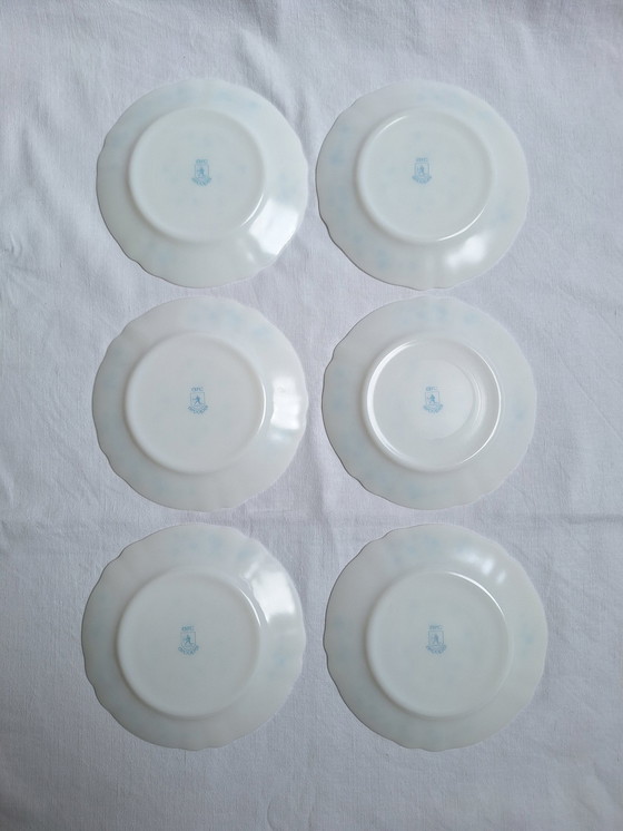 Image 1 of Assiettes À Dessert Arcopal Bleu Vintage