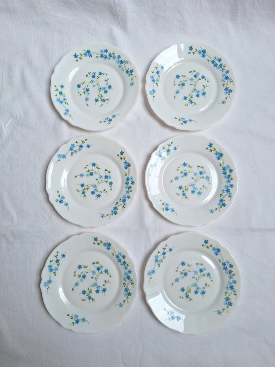 Image 1 of Assiettes À Dessert Arcopal Bleu Vintage