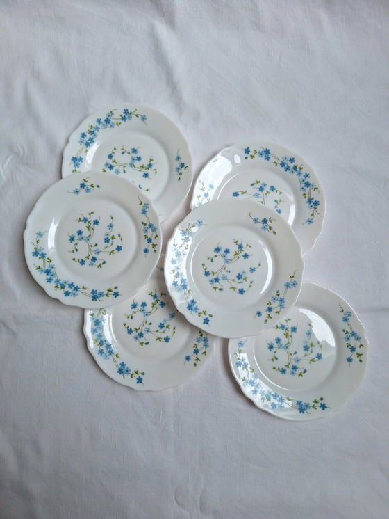 Image 1 of Assiettes À Dessert Arcopal Bleu Vintage