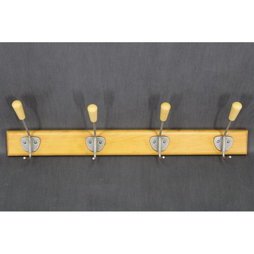 Porte-manteau vintage en bois, Tchécoslovaquie 1960