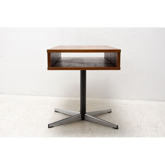 Image 1 of Table d'appoint pivotante vintage en acajou, Tchécoslovaquie 1970