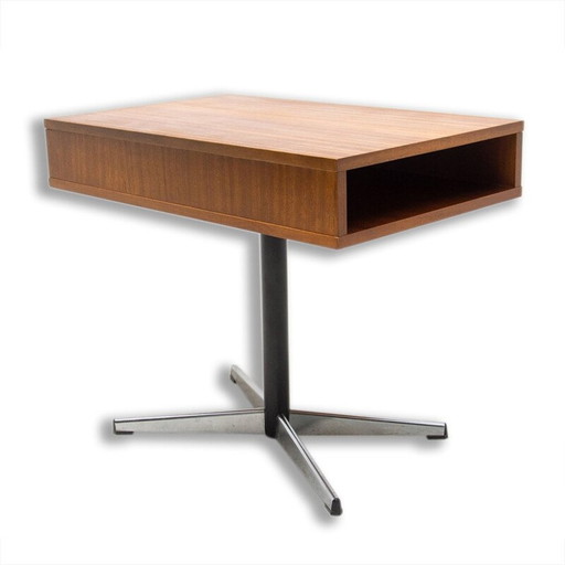 Table d'appoint pivotante vintage en acajou, Tchécoslovaquie 1970