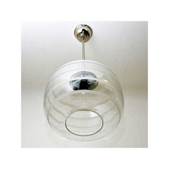 Image 1 of Verre de plafond vintage avec bandes givrées, Suède 1925