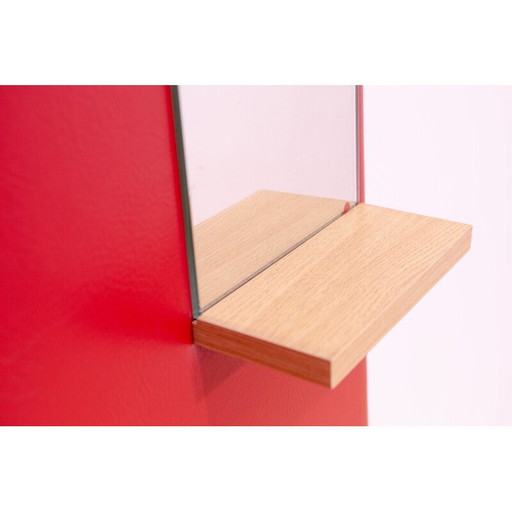 Paire de porte-manteaux vintage en bois et faux cuir pour Drevokov, Tchécoslovaquie 1960