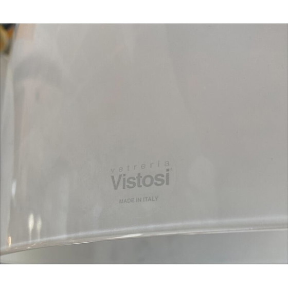 Image 1 of Paire de lampes vintage en laiton et verre par Vetreria Vistosi, 1980