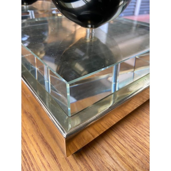 Image 1 of Paire de lampes vintage en laiton et verre par Vetreria Vistosi, 1980