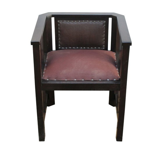 Image 1 of Chaise longue vintage en bois de chêne Art déco, années 1920