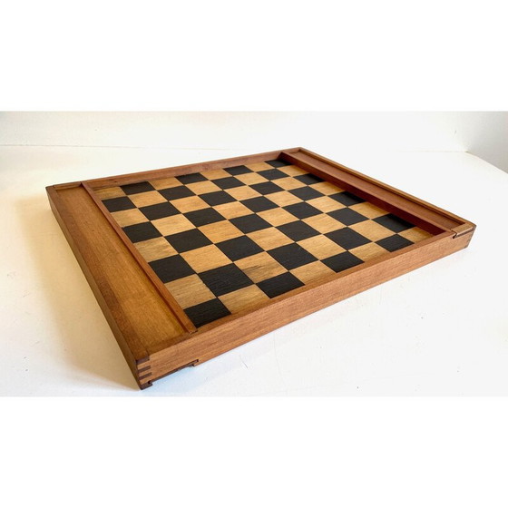 Image 1 of Jeu de dames vintage en bois avec assemblage à queue d'aronde