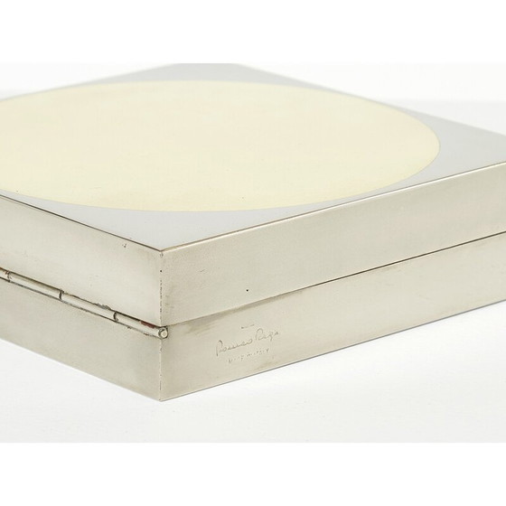 Image 1 of Boîte à bijoux carrée vintage en chrome et laiton par Romeo Rega, 1970