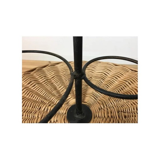 Image 1 of Table d'appoint portable en osier et métal, 1950