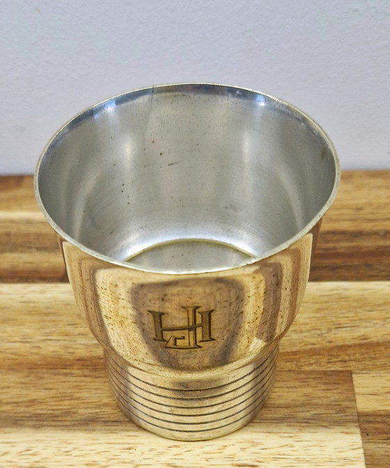 Image 1 of Timbale De Voyage Style Art Déco 1920 Métal Argenté 