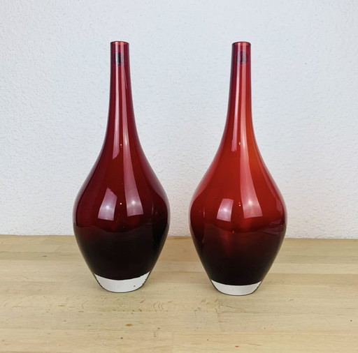 2 Vases Scandinaves Verre Soufflé Modèle Salong Par Johanna Jelinek