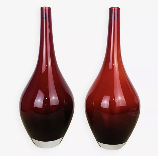 2 Vases Scandinaves Verre Soufflé Modèle Salong Par Johanna Jelinek