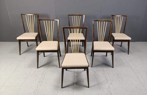 Chaises de salle à manger italiennes du Mid Century, années 1950