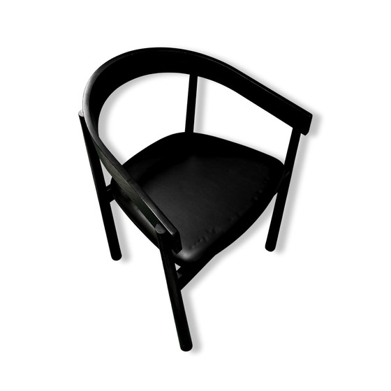 Image 1 of Homerun Dining Chair By Fest - Black - Natural With Vegan Leather Seat