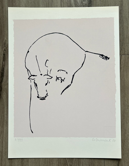 Sérigraphie K. Van Dulmen Krumpelman - Vache