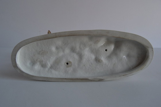 Image 1 of Sculpture vintage en porcelaine, cerf et biche, par Royal Dux, 1960's.