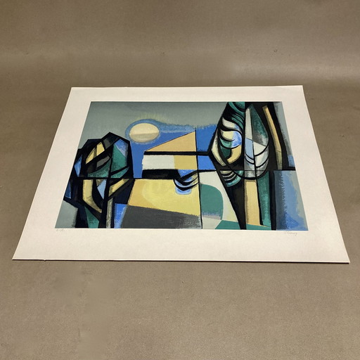 Lithographie Signée "Albert Ferenz" Design 1950.