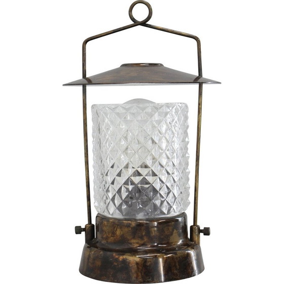 Image 1 of Lampe de table vintage en verre et métal par Lidokov, Tchécoslovaquie, années 1970