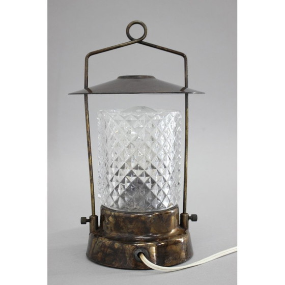 Image 1 of Lampe de table vintage en verre et métal par Lidokov, Tchécoslovaquie, années 1970