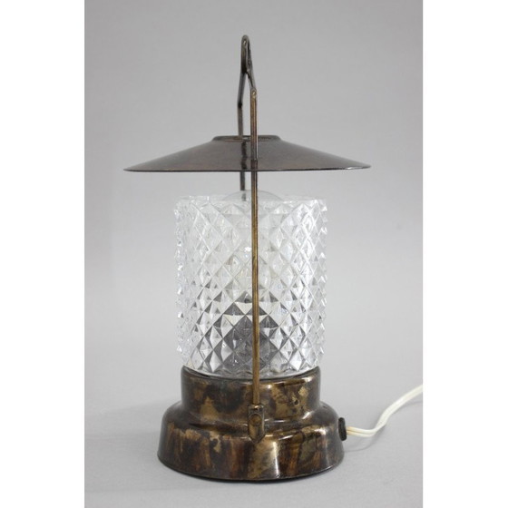 Image 1 of Lampe de table vintage en verre et métal par Lidokov, Tchécoslovaquie, années 1970