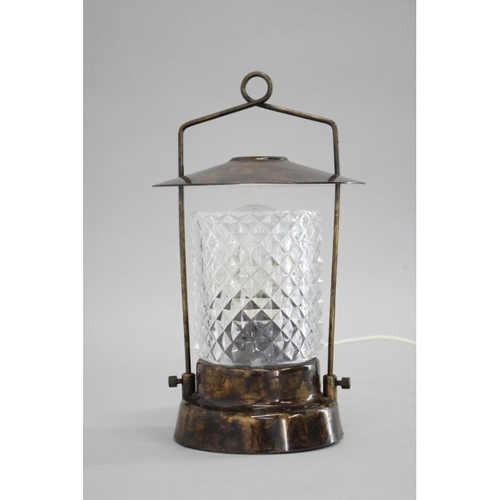 Image 1 of Lampe de table vintage en verre et métal par Lidokov, Tchécoslovaquie, années 1970