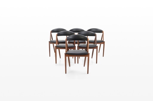 Ensemble de 6 chaises de salle à manger par Kai Kristiansen pour Schou Andersen, Danemark 1960S