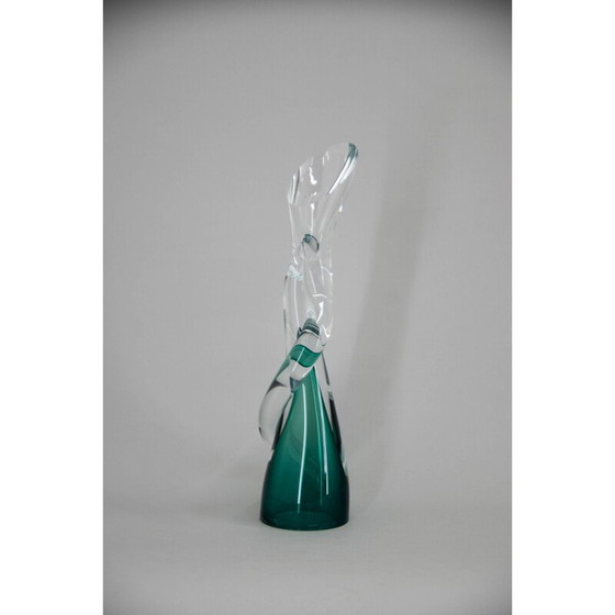 Image 1 of Vase vintage en verre d'art, Tchécoslovaquie 1960